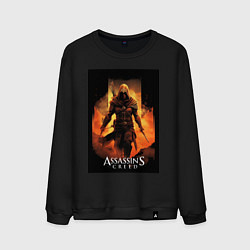 Свитшот хлопковый мужской Assassins creed песочная буря, цвет: черный