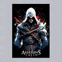 Свитшот хлопковый мужской Assassins creed огненный фон, цвет: меланж — фото 2