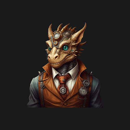 Мужской свитшот Дракон симпатик / Черный – фото 3