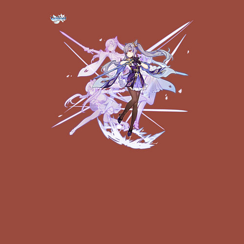 Мужской свитшот Кэ Цин из Геншин Импакт / Кирпичный – фото 3