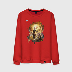 Свитшот хлопковый мужской Чжун Ли из Геншин Импакт, цвет: красный