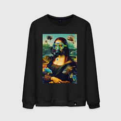 Мужской свитшот Мона Лиза под водой - нейросеть