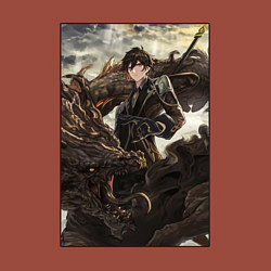 Свитшот хлопковый мужской Чжун Ли - дракон, цвет: кирпичный — фото 2