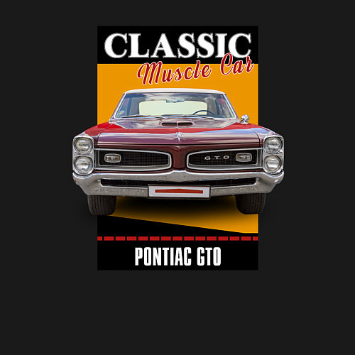 Мужской свитшот Американский маслкар 60-х Pontiac GTO / Черный – фото 3