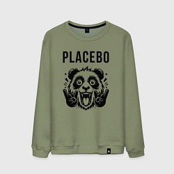 Свитшот хлопковый мужской Placebo - rock panda, цвет: авокадо