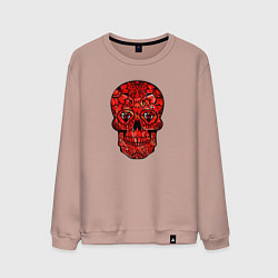 Мужской свитшот Red decorative skull