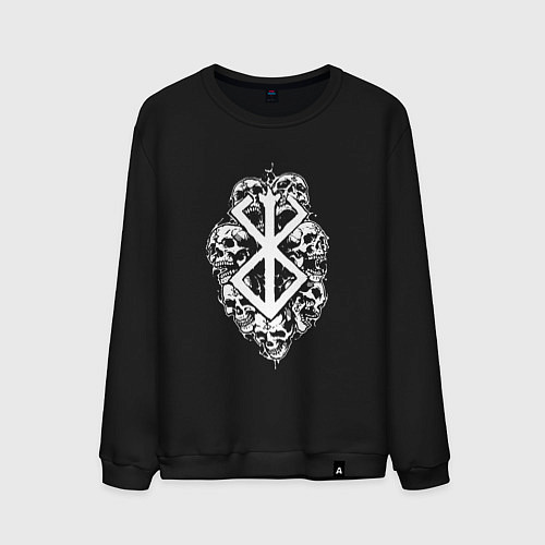 Мужской свитшот Клеймо жертвы с черепами - Берсерк / Черный – фото 1