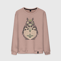 Свитшот хлопковый мужской Forest Totoro, цвет: пыльно-розовый