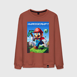 Свитшот хлопковый мужской Minecraft and Mario - ai art collaboration, цвет: кирпичный