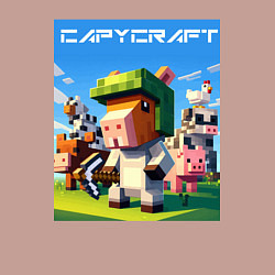 Свитшот хлопковый мужской Capycraft - collaboration ai art, цвет: пыльно-розовый — фото 2