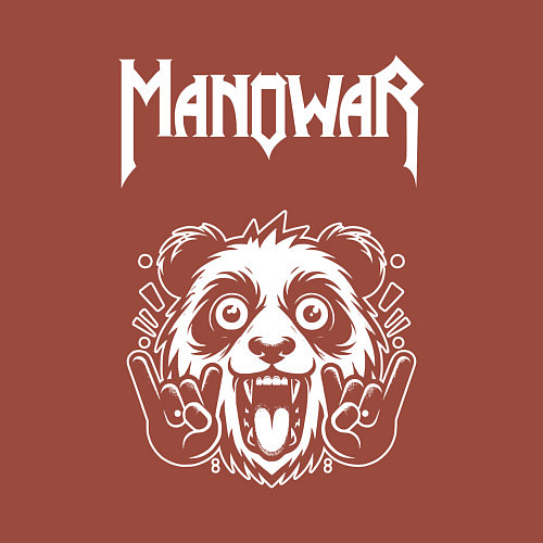 Мужской свитшот Manowar rock panda / Кирпичный – фото 3