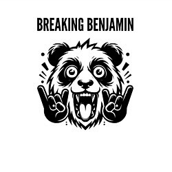 Свитшот хлопковый мужской Breaking Benjamin - rock panda, цвет: белый — фото 2