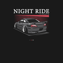 Свитшот хлопковый мужской Nissan skyline night ride, цвет: черный — фото 2