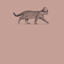 Свитшот хлопковый мужской Новогодняя кошка гуляет, цвет: пыльно-розовый — фото 2