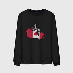 Свитшот хлопковый мужской Страна Канада, цвет: черный