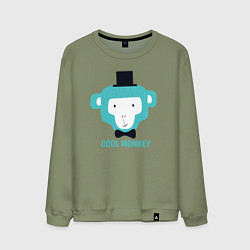 Свитшот хлопковый мужской Cool monkey, цвет: авокадо