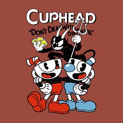 Свитшот хлопковый мужской Cuphead - devil, цвет: кирпичный — фото 2