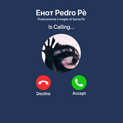 Свитшот хлопковый мужской Енот pedro is calling, цвет: тёмно-синий — фото 2