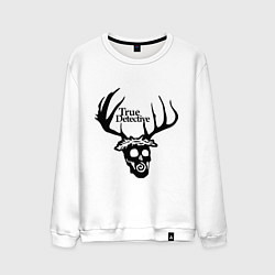 Свитшот хлопковый мужской True Detective: Deer Skull, цвет: белый