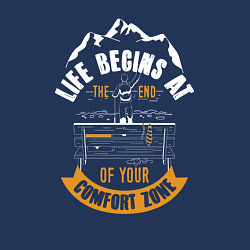 Свитшот хлопковый мужской Life begins at the end of your comfort zone, цвет: тёмно-синий — фото 2