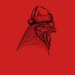 Свитшот хлопковый мужской Петушок в новогоднем колпаке, цвет: красный — фото 2