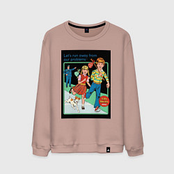 Мужской свитшот Убегайте от любых проблем мем