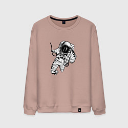 Свитшот хлопковый мужской Alone astronaut, цвет: пыльно-розовый