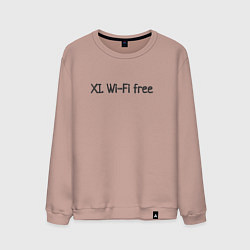 Свитшот хлопковый мужской Wi-fi бесплатный, цвет: пыльно-розовый