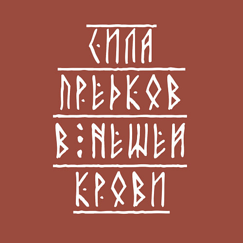 Мужской свитшот Сила предков в нашей крови - руны / Кирпичный – фото 3