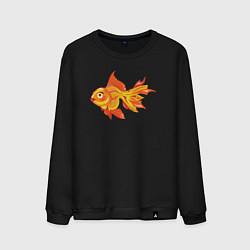 Свитшот хлопковый мужской Golden fish, цвет: черный