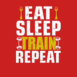 Свитшот хлопковый мужской Eat sleep train, цвет: красный — фото 2