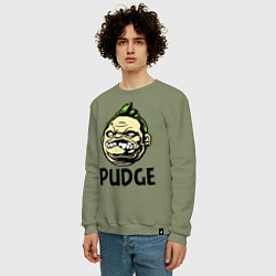 Свитшот хлопковый мужской Pudge Face, цвет: авокадо — фото 2