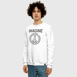 Свитшот хлопковый мужской Peace imagine, цвет: белый — фото 2