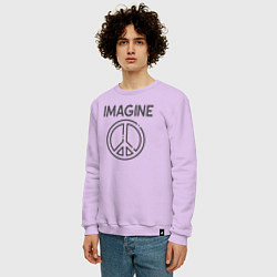 Свитшот хлопковый мужской Peace imagine, цвет: лаванда — фото 2