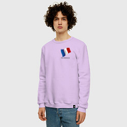 Свитшот хлопковый мужской Im French - motto, цвет: лаванда — фото 2