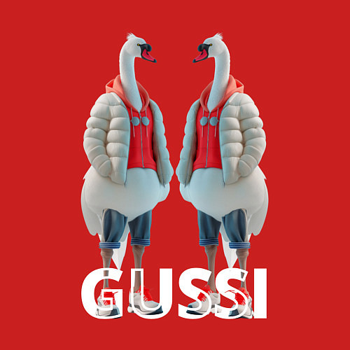 Мужской свитшот Гусинная мода / Красный – фото 3