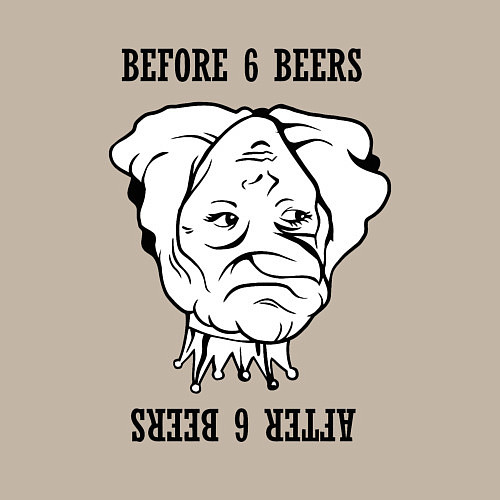 Мужской свитшот До и после шести пива / Миндальный – фото 3