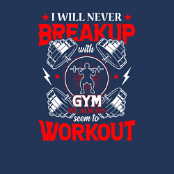 Свитшот хлопковый мужской I will never breakup with gym we always seem to wo, цвет: тёмно-синий — фото 2