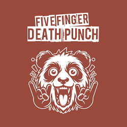 Свитшот хлопковый мужской Five Finger Death Punch rock panda, цвет: кирпичный — фото 2