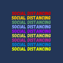 Свитшот хлопковый мужской Social distancing - социальная дистанция, цвет: тёмно-синий — фото 2