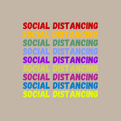 Свитшот хлопковый мужской Social distancing - социальная дистанция, цвет: миндальный — фото 2