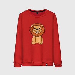 Свитшот хлопковый мужской Весёлый лев, цвет: красный