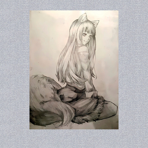 Мужской свитшот Мудрая волчица Холо / Меланж – фото 3