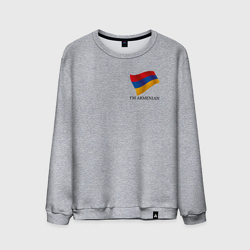 Мужской свитшот Im Armenian - motto / Меланж – фото 1