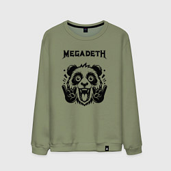 Свитшот хлопковый мужской Megadeth - rock panda, цвет: авокадо