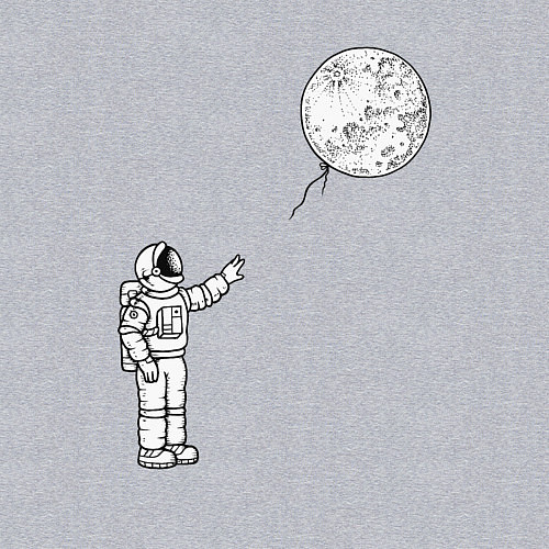 Мужской свитшот Space balloon / Меланж – фото 3