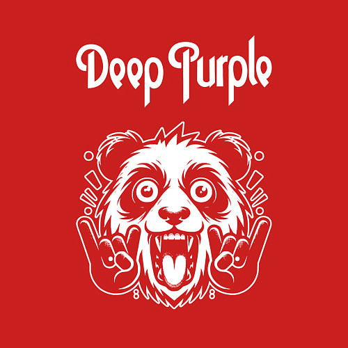 Мужской свитшот Deep Purple rock panda / Красный – фото 3