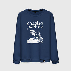 Свитшот хлопковый мужской Charlie Parker jazz legend, цвет: тёмно-синий