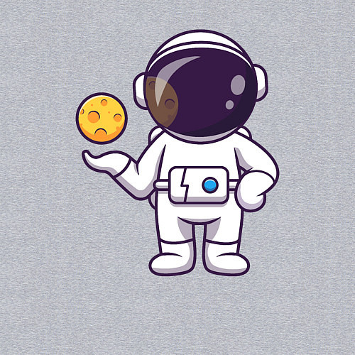 Мужской свитшот Космонавт и планета / Меланж – фото 3