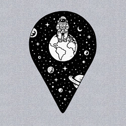 Свитшот хлопковый мужской Точка космоса, цвет: меланж — фото 2